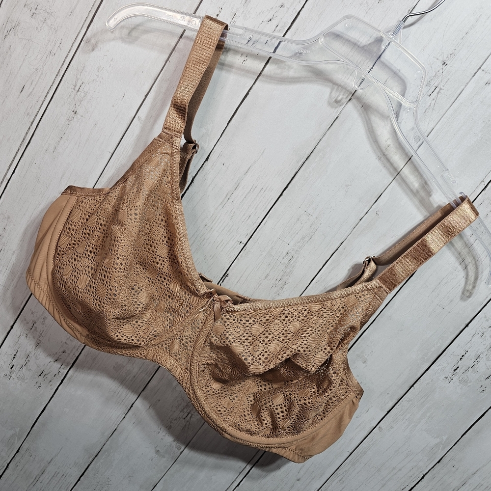 Glamorise Women's Plus Size Lace Comfort Wonderwire Bra Underwire #9855 Size 44C - Picture 7 of 13